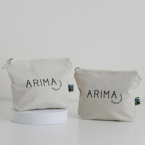 Arima Neceser 100% Algodón, neceser de algodón orgánico para organizador de cosméticos